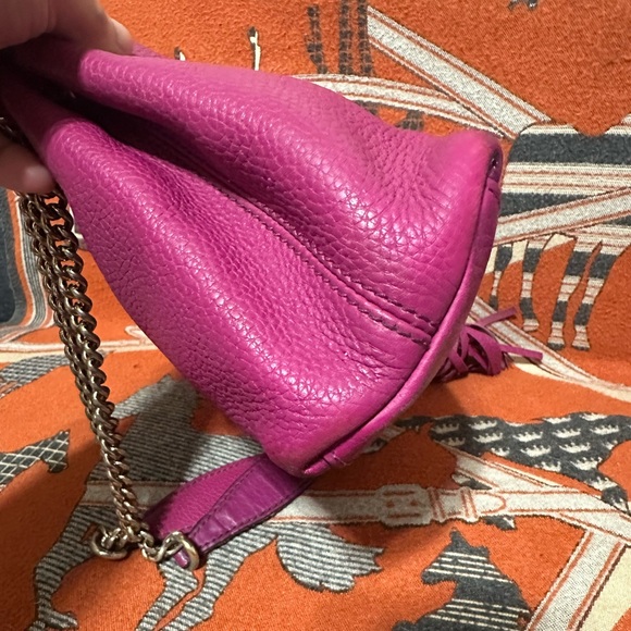 GUCCI ❤️🌟SOHO MAGENTA PEBBLED LEATHER TOTE⭐️ - Picture 6 of 15